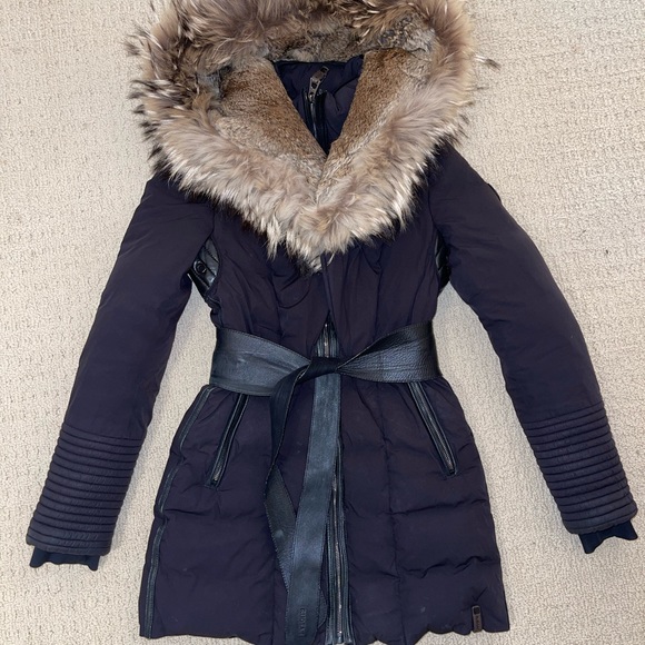 RUDSAK real leather/fur jacket , black Small - Picture 1 of 10